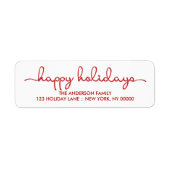 Happy Holidays Modern Hand Letted Script Label (Vorne)