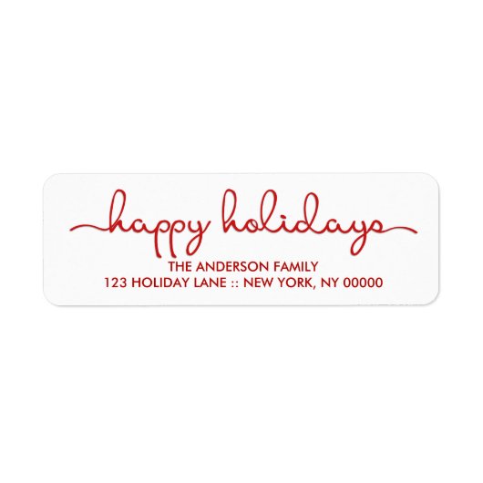 Happy Holidays Modern Hand Letted Script Label (Vorne)