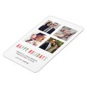 Happy Holidays | Modern & hell 4 Foto Magnet (Linke Seite)