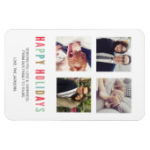 Happy Holidays | Modern & hell 4 Foto Magnet (Horizontal)
