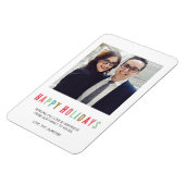 Happy Holidays | Modern & hell Foto Magnet (Linke Seite)