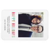 Happy Holidays | Modern & hell Foto Magnet (Horizontal)