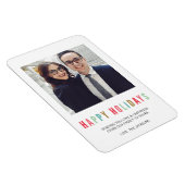 Happy Holidays | Modern & hell Foto Magnet (Rechte Seite)