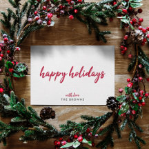 Happy Holidays | Modern Minimalistische Rote Weihn