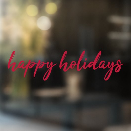 Happy Holidays | Modern Minimalistische Rote Weihn Fensteraufkleber