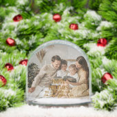 Happy Holidays Modern Script Personalized Photo Schneekugeln (Weihnachten)