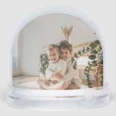 Happy Holidays Modern Script Personalized Photo Schneekugeln (Rückseite)