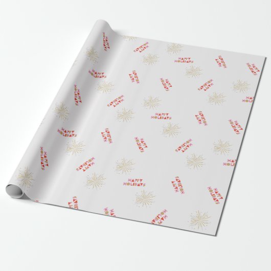 Happy Holidays Modern Sparkles Gift Geschenkpapier (Ungerollt)
