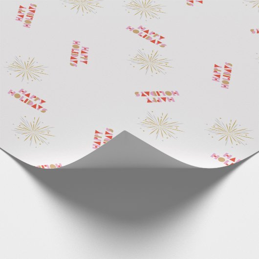 Happy Holidays Modern Sparkles Gift Geschenkpapier (Ecke)