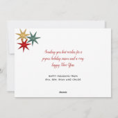 Happy Holidays Modern Stars Urlaubskarte Feiertagskarte (Rückseite)