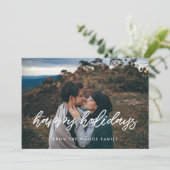 Happy Holidays Modern Typografy Foto Weihnachten (Stehend Vorderseite)