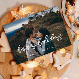 Happy Holidays Modern Typografy Foto Weihnachten