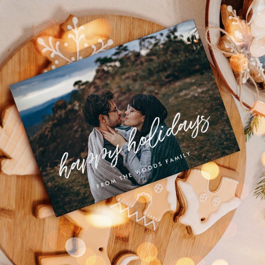 Happy Holidays Modern Typografy Foto Weihnachten