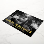 Happy Holidays Moderne einfache Typografie Folien Feiertagskarte (Gedreht)