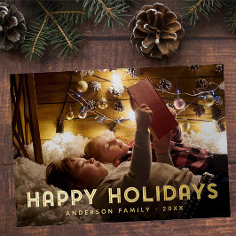 Happy Holidays Moderne einfache Typografie Folien Feiertagskarte