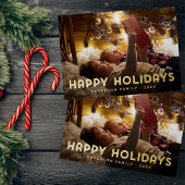 Happy Holidays Moderne einfache Typografie Folien Feiertagskarte