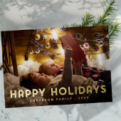 Happy Holidays Moderne einfache Typografie Folien Feiertagskarte