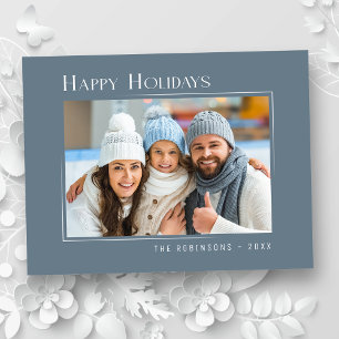 Happy Holidays Moderne Elegante Einfaches Schiefer Feiertagspostkarte