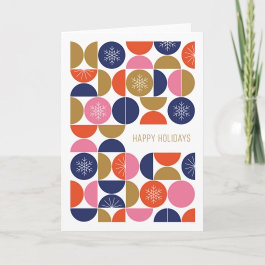 Happy Holidays - Moderne geometrische Feierlichkei Feiertagskarte (Vorderseite)