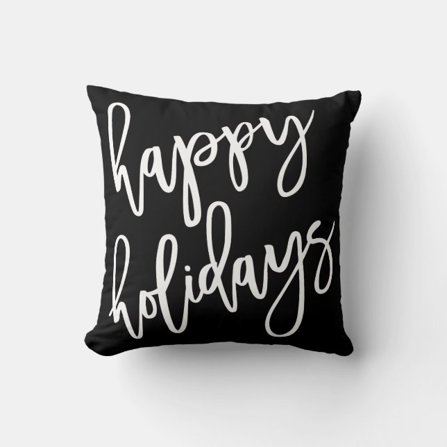 Happy Holidays Moderne Letters Kissen (Vorderseite)