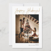 Happy Holidays Moderne Minimalistische Gold Card Einladung (Vorderseite)