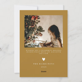 Happy Holidays Moderne Minimalistische Gold Card Einladung