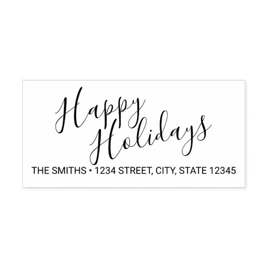 "Happy Holidays" Moderne Rücksendeadresse Permastempel (Design)