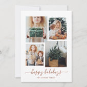 Happy Holidays | Moderne vier FotoCollage Feiertagskarte (Vorderseite)