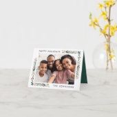 Happy Holidays Modernes botanisches Foliage Foto Karte (Gelbe Blume)