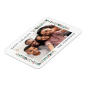 Happy Holidays Modernes botanisches Foliage Foto Magnet (Linke Seite)