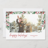 Happy Holidays Modernes botanisches Foto Feiertagskarte (Vorderseite)