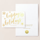 Happy Holidays Modernes Drehbuch Snowflake Corpora Folienkarte (Anzeige)