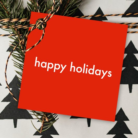 Happy Holidays | Modernes, einfaches Minimal Brigh Geschenkanhänger