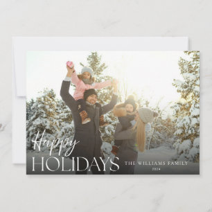 Happy Holidays Modernes Elegantes Foto Feiertagskarte