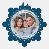 Happy Holidays Modernes Elegantes Foto Ornament Karte (Vorderseite)