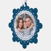 Happy Holidays Modernes Elegantes Foto Ornament Karte (Linke Ecke)