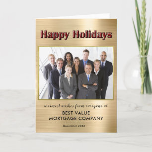 Happy Holidays Modernes Foto Business Karte