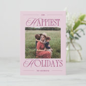 Happy Holidays Modernes Foto Feiertagskarte (Stehend Vorderseite)