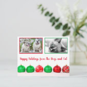 Happy Holidays Modernes Foto für Haustiere Postkarte (Stehend Vorderseite)