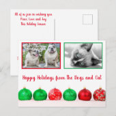 Happy Holidays Modernes Foto für Haustiere Postkarte (Vorne/Hinten)