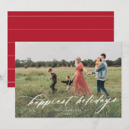 Happy Holidays Modernes Foto Grußkarte Feiertagskarte