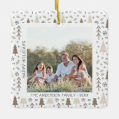 Happy Holidays Modernes Foto Keramikornament (Vorderseite)