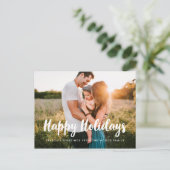 Happy Holidays Modernes Foto Postkarte (Stehend Vorderseite)