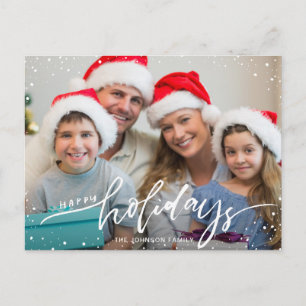 Happy Holidays Modernes FOTO Weihnachtsgrüße Postkarte