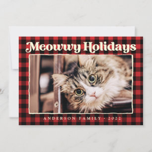 Happy Holidays Modernes Kariertes Funny Funny Pet  Feiertagskarte