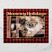 Happy Holidays Modernes Kariertes Funny Funny Pet 