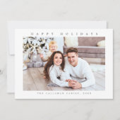 Happy Holidays Modernes Minimales Foto Feiertagskarte (Vorderseite)