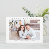 Happy Holidays Modernes Minimales Foto Feiertagskarte (Stehend Vorderseite)