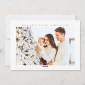 Happy Holidays Modernes Minimales Foto Feiertagskarte (Rückseite)