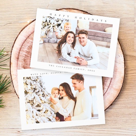 Happy Holidays Modernes Minimales Foto Feiertagskarte